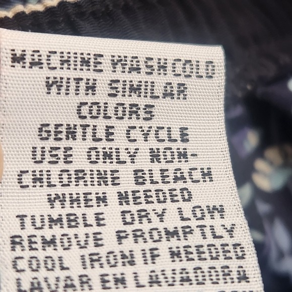 Vintage 90s Midi Skirt Blue Geometric Floral Print Size 16 Lightweight - Picture 6 of 8